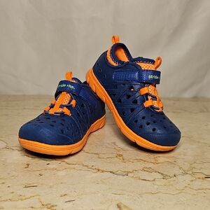 EUC Made2Play by Stride Rite Toddler Boys Phibian Blue Orange Water Sand Shoes 7